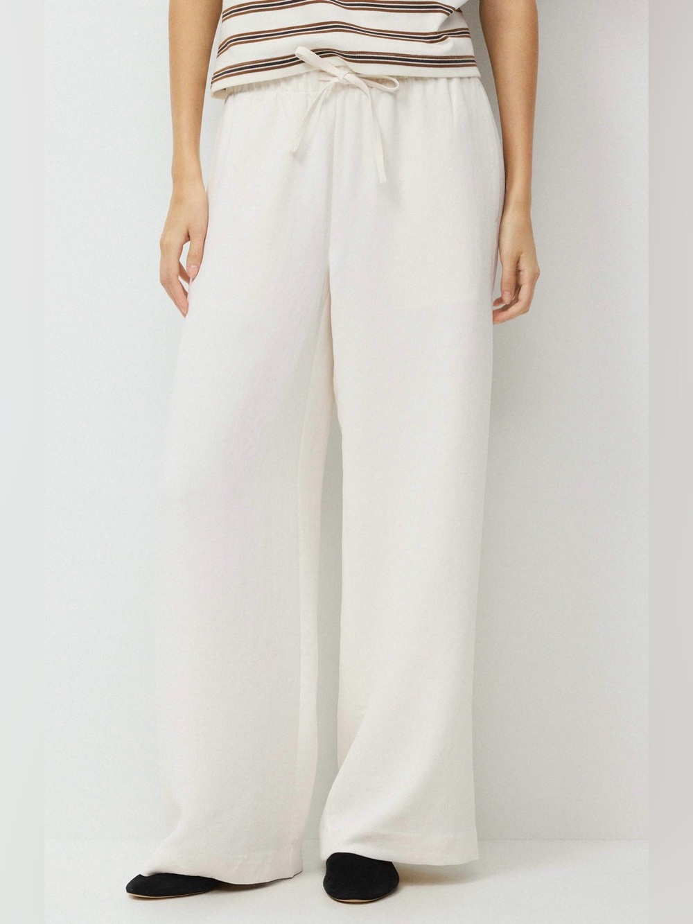 ARITZIA Lodge Crepette Light Birch Wide Leg Pants